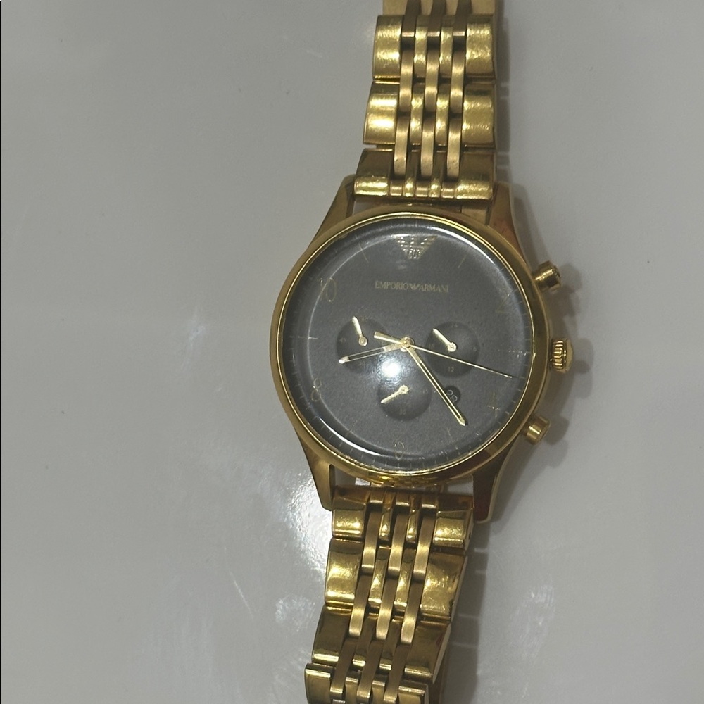 AR-1893 Emporio Armani Gold Watch w/ black dial